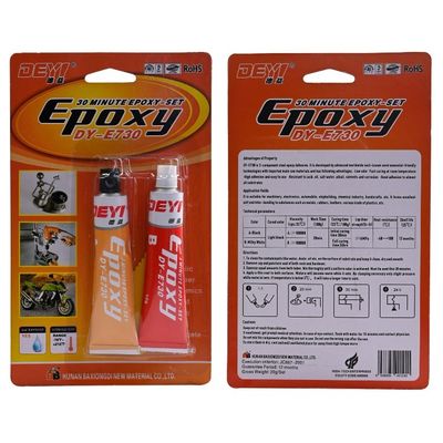 30 minutes de durcissement rapide Adhésif époxy AB colle pour métal et durable 12 mois de durée de conservation