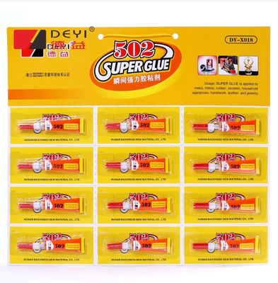 12pcs 3g 502 Super colle adhésif à résistance industrielle pour différentes surfaces