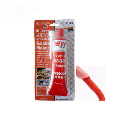 Fabricant de joints de silicone à base d'acide rouge RTV certifié ISO9001 85g pour les applications d'étanchéité