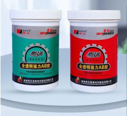 Matériau principal acrylique cristallin AB adhésif pour une forte adhérence au PVC