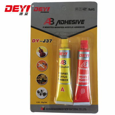 Période de garantie de 12 mois 20g 80g tubes Acrylique Ab colle pour réparation rapide de métal