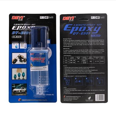 24 ml de seringue claire Adhésif époxy DDEYI Collage liquide de durcissement de 5 minutes avec approbation SGS