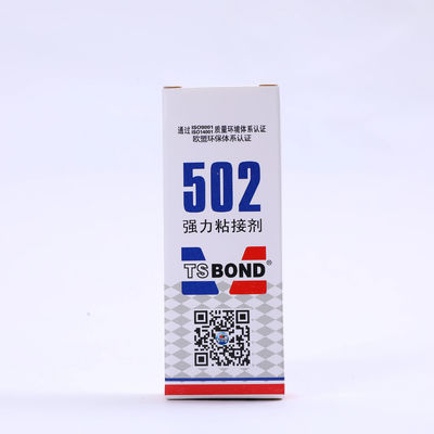 Solution d'adhérence instantanée Clair 502 Super Glue Adhésif certifié ISO SGS ROHS MSDS