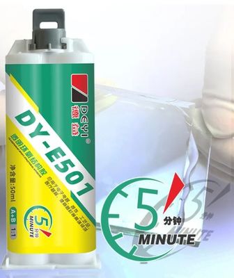 Résistance à la chaleur élevée Adhésif en résine époxy claire 5 min Temps de durcissement rapide pour l'industrie