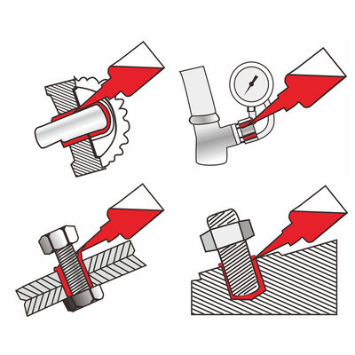 Adhésif de frein filet rouge haute température pour tuyauterie en petit flacon