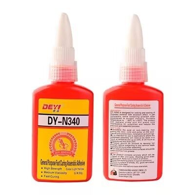 DEYI DY-N340 Adhésif de verrouillage de filetage à durcissement rapide - Colle d'étanchéité à viscosité moyenne pour raccords et bouchons métalliques