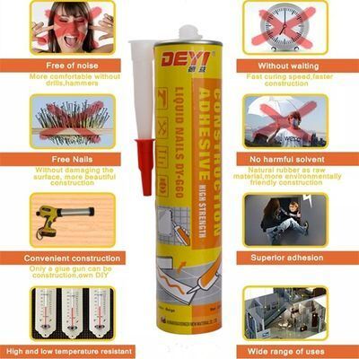 Adhésif pour la construction, colle liquide sans ongles, ongles instantanés pour le bois et les matériaux de construction